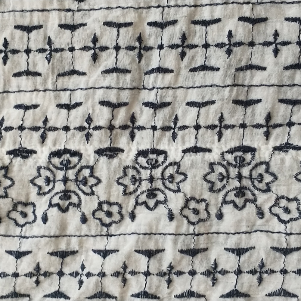 LOFT Sheet Embroidered Keyhole Top - Picture 3 of 6